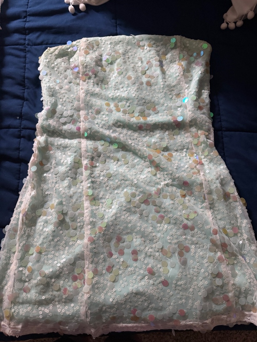Urban Outfitters Mint Green Sequin Mini Dress